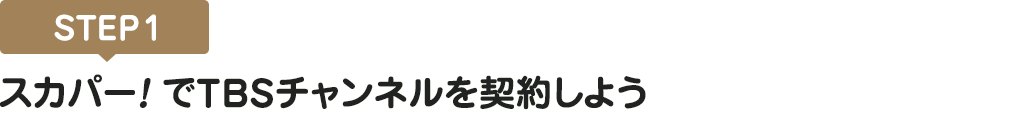 [STEP1]スカパー<i>!</i>でTBSチャンネルを契約しよう